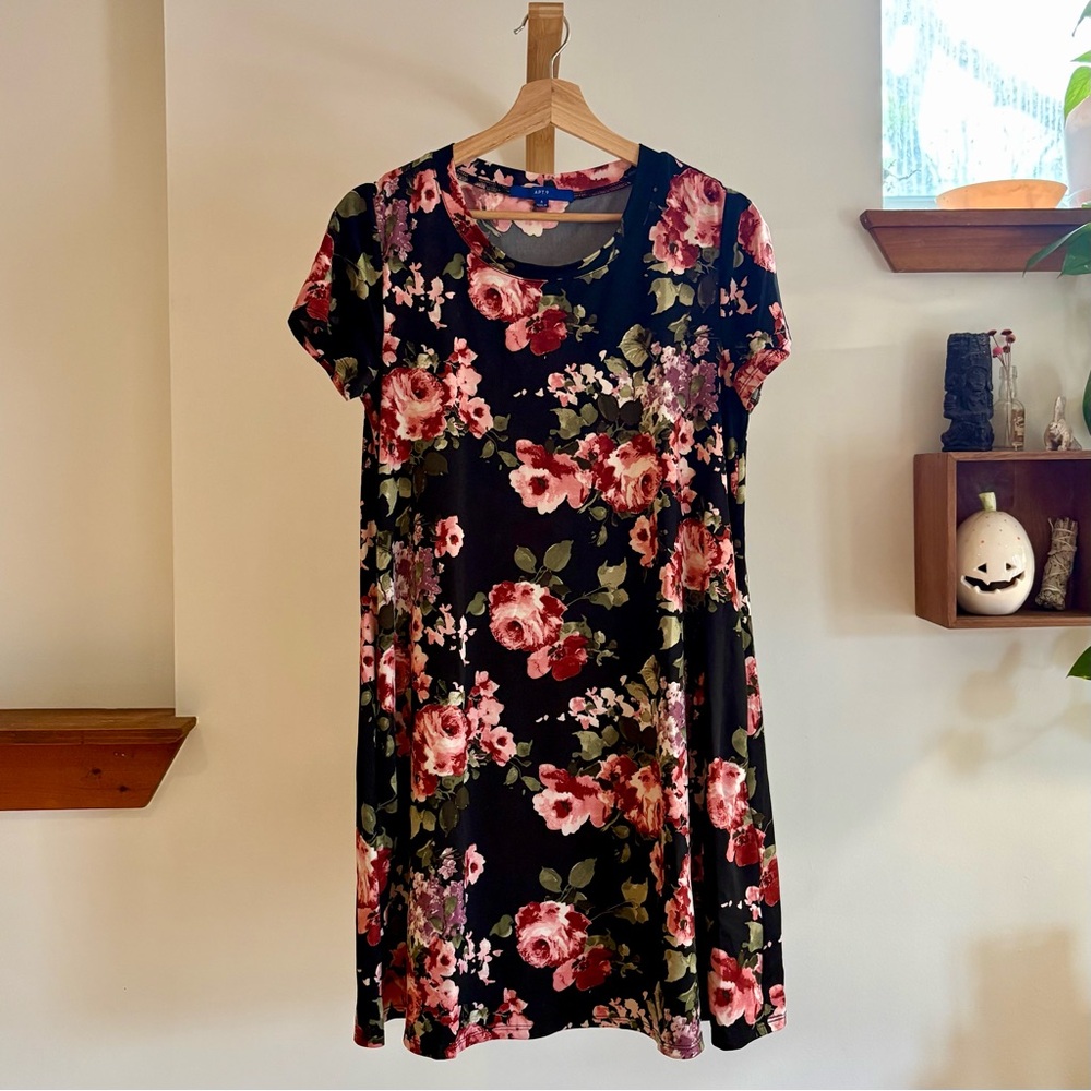 Apt. 9 Black Floral Mini Dress